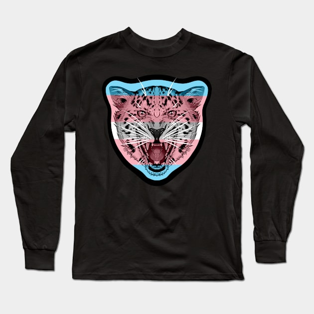 illustrated Jaguar PRIDE series trans pride flag Long Sleeve T-Shirt by illustratelaw